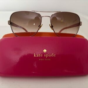 Kate Spade gold Aviator Sunglasses with brown Gradient Lenses